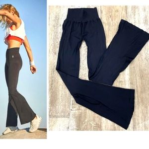 Free People Black Good Karma high-waist Flared leg pants